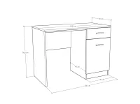 Eszter tanulósor íróasztal méretrajz